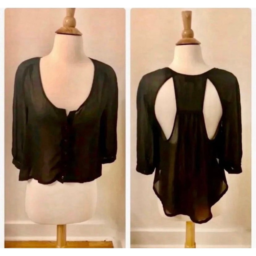 Urban Outfitters Sparkle and Fade Sheer Coverup Blouse